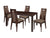 Beckham 5 Piece Espresso Wood Dining Table Set with Curved Slat Wood Dining Chairs - Padded Seats