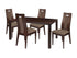 Beckham 5 Piece Espresso Wood Dining Table Set with Curved Slat Wood Dining Chairs - Padded Seats
