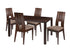Dalston 5 Piece Espresso Wood Dining Table Set with Curved Slat Keyhole Back Wood Dining Chairs - Padded Seats