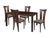 Ardley 5 Piece Espresso Wood Dining Table Set with Slotted Back Wood Dining Chairs - Padded Seats