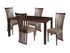 Addison 5 Piece Espresso Wood Dining Table Set with Dramatic Rail Back Design Wood Dining Chairs - Padded Seats