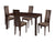 Clarke 5 Piece Espresso Wood Dining Table Set with Clean Line Wood Dining Chairs - Padded Seats
