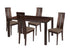 Clarke 5 Piece Espresso Wood Dining Table Set with Clean Line Wood Dining Chairs - Padded Seats
