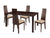 Lakeview 5 Piece Espresso Wood Dining Table Set with Padded Wood Dining Chairs