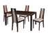 Harlesden 5 Piece Espresso Wood Dining Table Set with Curved Slat Wood Dining Chairs - Padded Seats