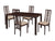 Chatham 5 Piece Espresso Wood Dining Table Set with High Triple Window Pane Back Wood Dining Chairs - Padded Seats