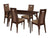Jefferson 5 Piece Espresso Wood Dining Table Set with Curved Slat Wood Dining Chairs - Padded Seats