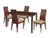 Elston 5 Piece Walnut Wood Dining Table Set with Wide Slat Back Wood Dining Chairs - Padded Seats
