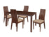 Elston 5 Piece Walnut Wood Dining Table Set with Wide Slat Back Wood Dining Chairs - Padded Seats