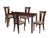 Ardley 5 Piece Walnut Wood Dining Table Set with Slotted Back Wood Dining Chairs - Padded Seats