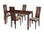 Clarke 5 Piece Walnut Wood Dining Table Set with Clean Line Wood Dining Chairs - Padded Seats