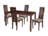 Clarke 5 Piece Walnut Wood Dining Table Set with Clean Line Wood Dining Chairs - Padded Seats