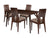 Anderson 5 Piece Espresso Wood Dining Table Set with Curved Slat Keyhole Back Wood Dining Chairs - Padded Seats