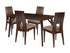Anderson 5 Piece Espresso Wood Dining Table Set with Curved Slat Keyhole Back Wood Dining Chairs - Padded Seats