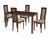 Eastcoate 5 Piece Walnut Wood Dining Table Set with Framed Rail Back Design Wood Dining Chairs - Padded Seats