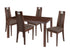 Harlesden 5 Piece Walnut Wood Dining Table Set with Curved Slat Wood Dining Chairs - Padded Seats