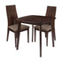 Barrington 3 Piece Espresso Wood Dining Table Set with Wide Slat Back Wood Dining Chairs - Padded Seats