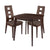 Cranston 3 Piece Espresso Wood Dining Table Set with Window Pane Back Wood Dining Chairs - Padded Seats