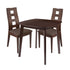 Cranston 3 Piece Espresso Wood Dining Table Set with Window Pane Back Wood Dining Chairs - Padded Seats