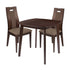Coventry 3 Piece Espresso Wood Dining Table Set with Curved Slat Wood Dining Chairs - Padded Seats
