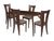 Barnes 5 Piece Espresso Wood Dining Table Set with Slotted Back Wood Dining Chairs - Padded Seats