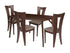 Barnes 5 Piece Espresso Wood Dining Table Set with Slotted Back Wood Dining Chairs - Padded Seats