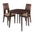 Greenwich 3 Piece Espresso Wood Dining Table Set with Curved Slat Keyhole Back Wood Dining Chairs - Padded Seats