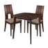 Greenwich 3 Piece Espresso Wood Dining Table Set with Curved Slat Keyhole Back Wood Dining Chairs - Padded Seats