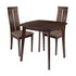 Glocester 3 Piece Espresso Wood Dining Table Set with Clean Line Wood Dining Chairs - Padded Seats