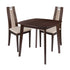 Stonington 3 Piece Espresso Wood Dining Table Set with Curved Slat Wood Dining Chairs - Padded Seats