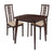Weston 3 Piece Espresso Wood Dining Table Set with High Triple Window Pane Back Wood Dining Chairs - Padded Seats