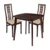 Weston 3 Piece Espresso Wood Dining Table Set with High Triple Window Pane Back Wood Dining Chairs - Padded Seats