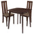 Westport 3 Piece Espresso Wood Dining Table Set with Vertical Wide Slat Back Wood Dining Chairs - Padded Seats