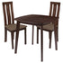 Westport 3 Piece Espresso Wood Dining Table Set with Vertical Wide Slat Back Wood Dining Chairs - Padded Seats