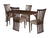 Addington 5 Piece Espresso Wood Dining Table Set with Dramatic Rail Back Design Wood Dining Chairs - Padded Seats
