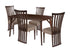 Addington 5 Piece Espresso Wood Dining Table Set with Dramatic Rail Back Design Wood Dining Chairs - Padded Seats