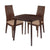 Barrington 3 Piece Walnut Wood Dining Table Set with Wide Slat Back Wood Dining Chairs - Padded Seats