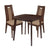Coventry 3 Piece Walnut Wood Dining Table Set with Curved Slat Wood Dining Chairs - Padded Seats