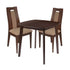 Coventry 3 Piece Walnut Wood Dining Table Set with Curved Slat Wood Dining Chairs - Padded Seats