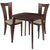Exeter 3 Piece Walnut Wood Dining Table Set with Slotted Back Wood Dining Chairs - Padded Seats