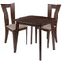 Exeter 3 Piece Walnut Wood Dining Table Set with Slotted Back Wood Dining Chairs - Padded Seats