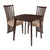 Westerly 3 Piece Walnut Wood Dining Table Set with Dramatic Rail Back Design Wood Dining Chairs - Padded Seats