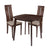 Glocester 3 Piece Walnut Wood Dining Table Set with Clean Line Wood Dining Chairs - Padded Seats