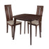Glocester 3 Piece Walnut Wood Dining Table Set with Clean Line Wood Dining Chairs - Padded Seats