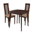 Bristol 3 Piece Walnut Wood Dining Table Set with Framed Rail Back Design Wood Dining Chairs - Padded Seats
