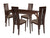 Graham 5 Piece Espresso Wood Dining Table Set with Clean Line Wood Dining Chairs - Padded Seats