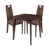 Stonington 3 Piece Walnut Wood Dining Table Set with Curved Slat Wood Dining Chairs - Padded Seats
