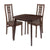 Weston 3 Piece Walnut Wood Dining Table Set with High Triple Window Pane Back Wood Dining Chairs - Padded Seats