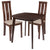 Westport 3 Piece Walnut Wood Dining Table Set with Vertical Wide Slat Back Wood Dining Chairs - Padded Seats