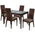 Albany 5 Piece Espresso Wood Dining Table Set with Glass Top and Wide Slat Back Wood Dining Chairs - Padded Seats